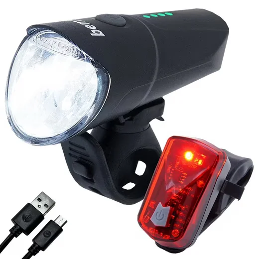 BEMIX Fahrradlicht Set LED USB StVZO